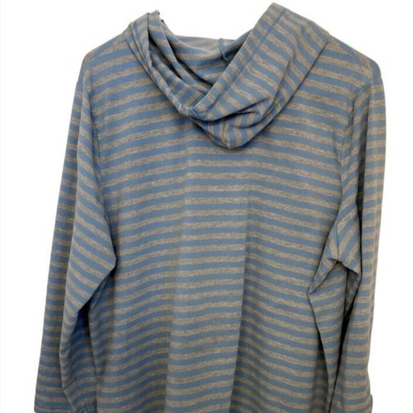 Avenue Womens Fleece Sweatshirt Lg Sleeves Sz 18/20 Beaded Gray Blue Str… - Picture 2 of 7